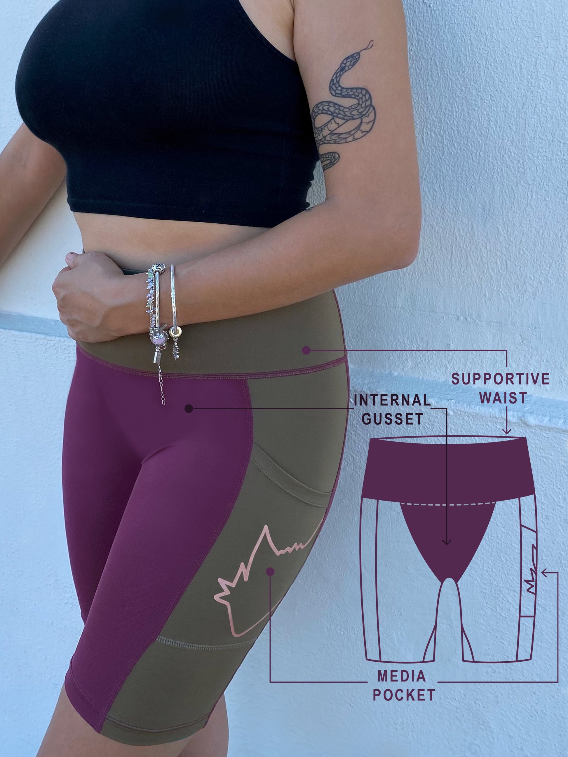 Beetroot & Olive | The Foxies Short — slip shorts with built-in underwear (3)