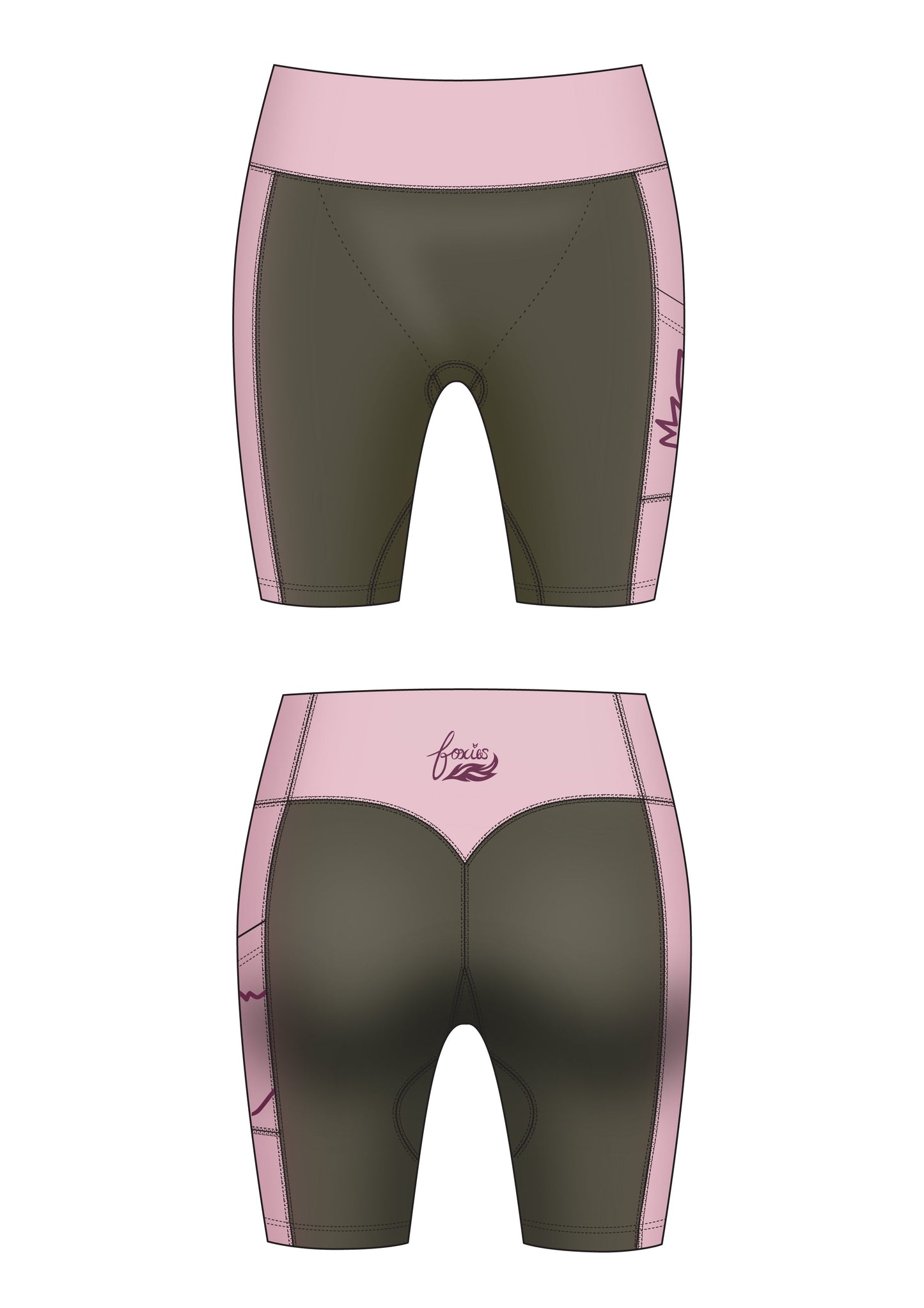 Olive & Pink | The Foxies Short — slip shorts with built-in underwear (12)