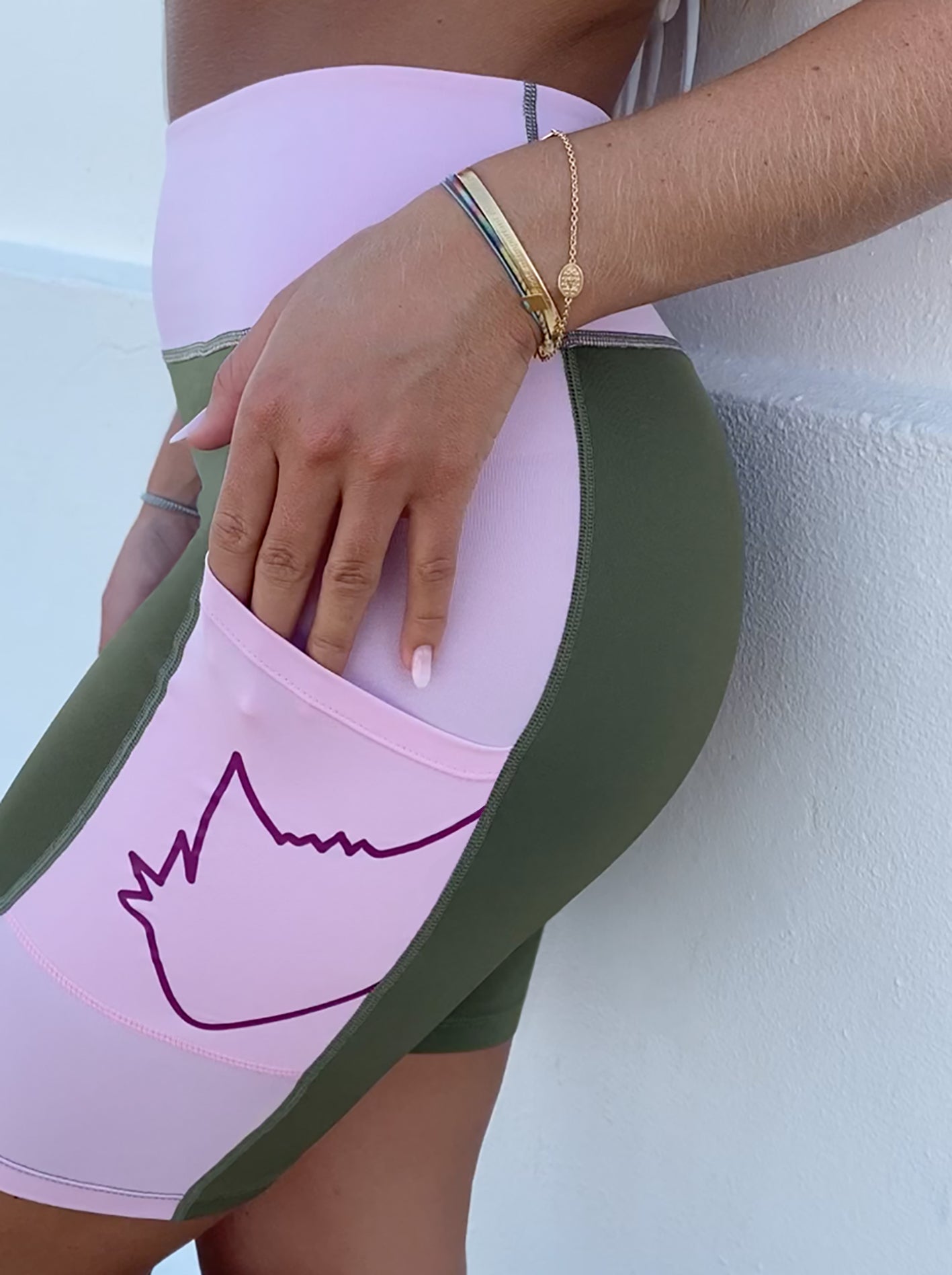 Olive & Pink | The Foxies Short — slip shorts with built-in underwear (1)