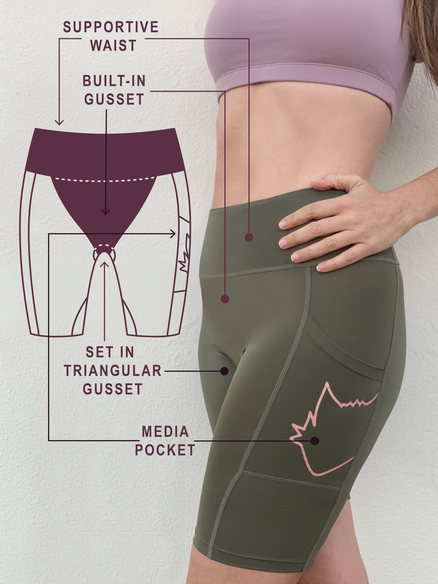Olive | The Foxies Short — slip shorts with built-in underwear (9)